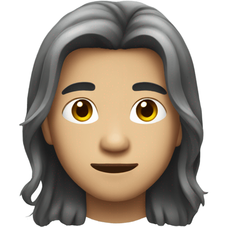 strong asian boy with long hair emoji