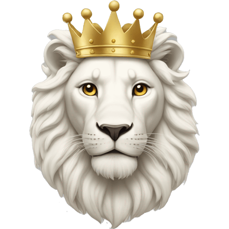 White lion with a gold crown emoji