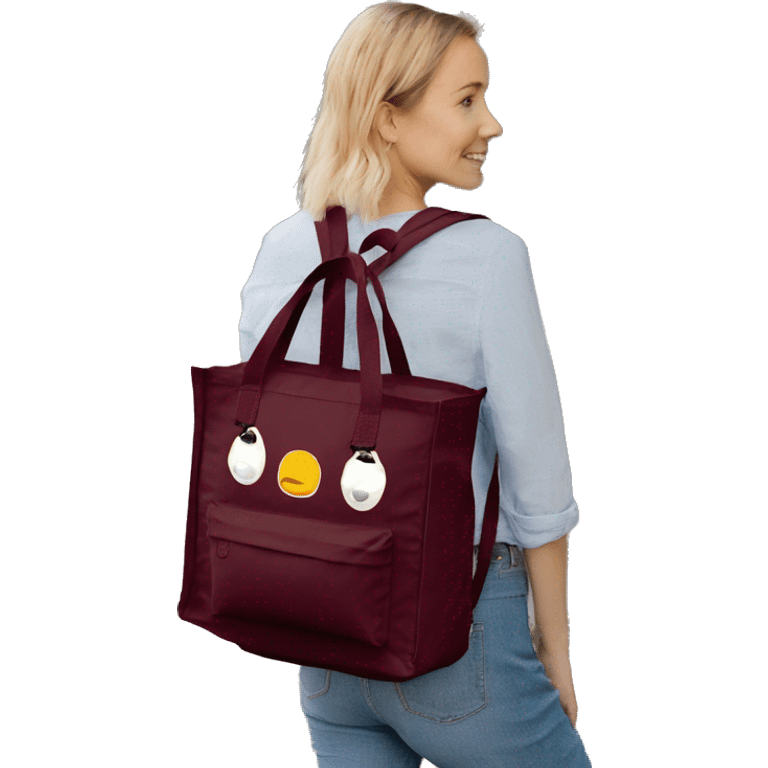 fjallraven kanken maroon tote bag emoji