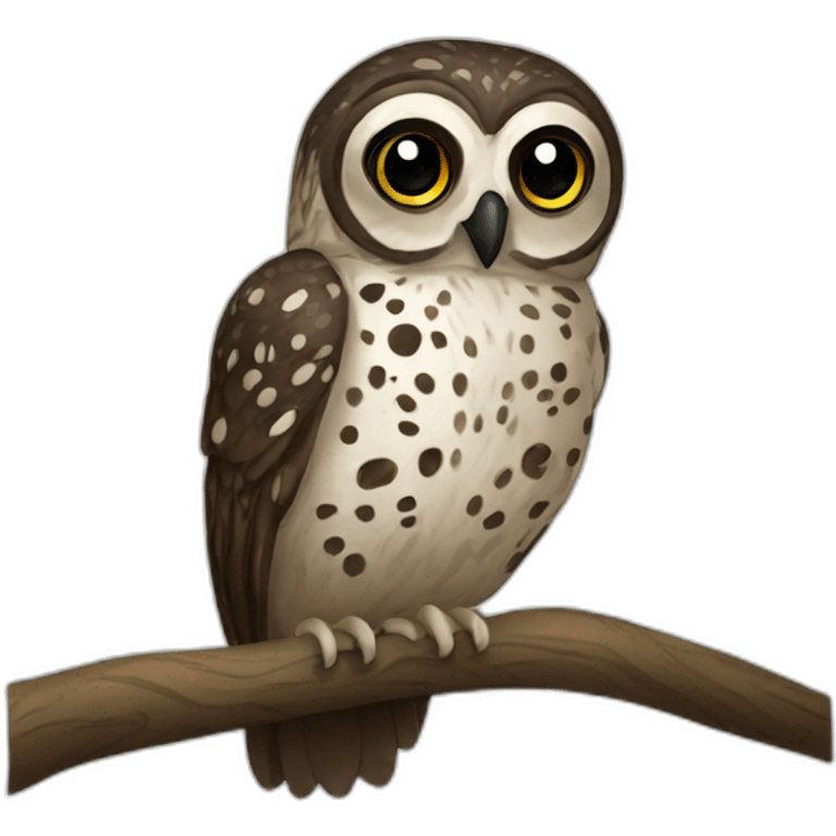 dark spotted owl dark eyes emoji