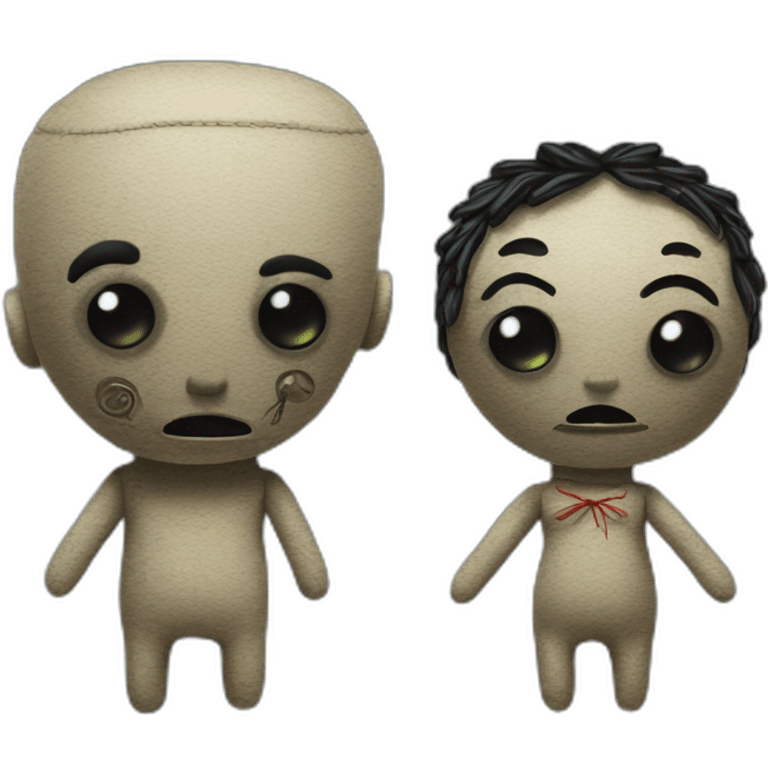 couple of scary male and female voodoo dolls emoji