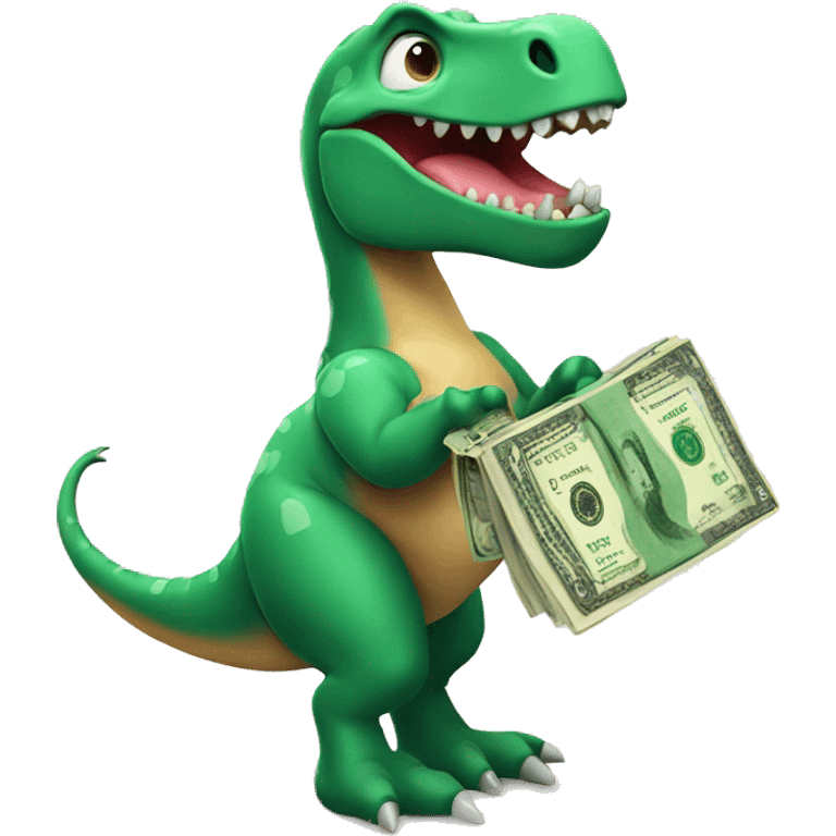 Dinosaur with money  emoji