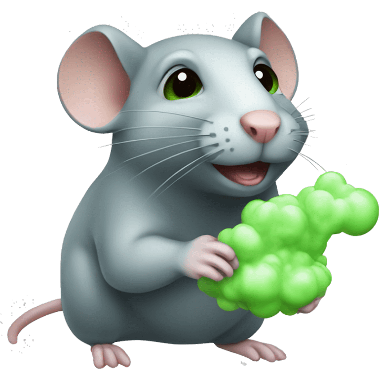 rat with green scent cloud emoji