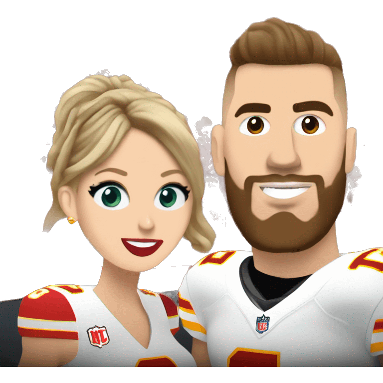 Travis kelce and Taylor swift at a chiefs game emoji