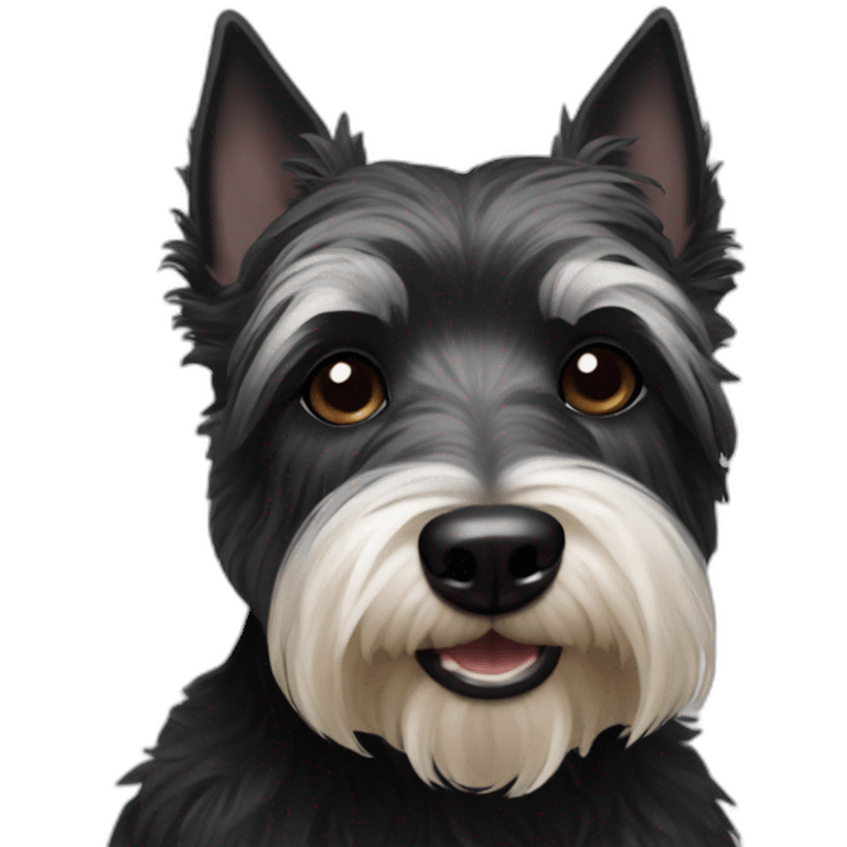 Black westie old dog face  emoji