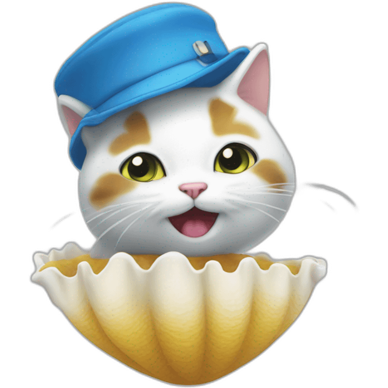 Un chat sur une méduse emoji