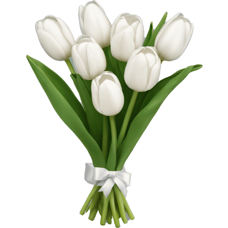 white tulip bouquet  emoji