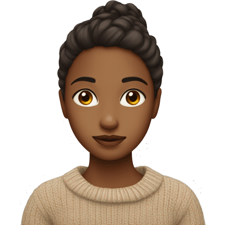 brown eyed girl in sweater emoji