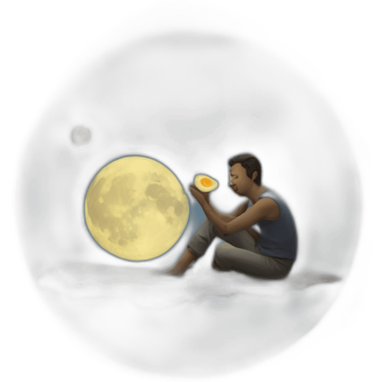 man eating the moon emoji