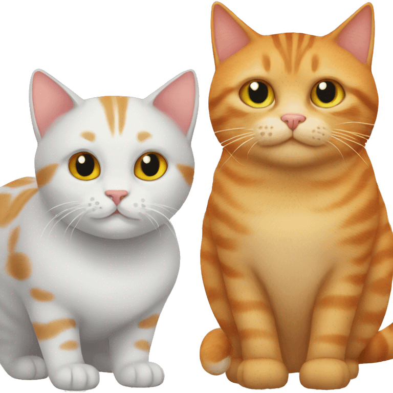 One Fat Ginger Cat and One Small Tabby Cat emoji