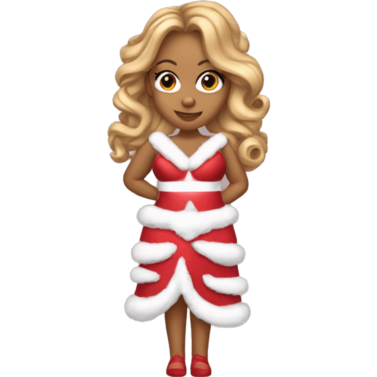 Mariah Carey in candy cane dress emoji