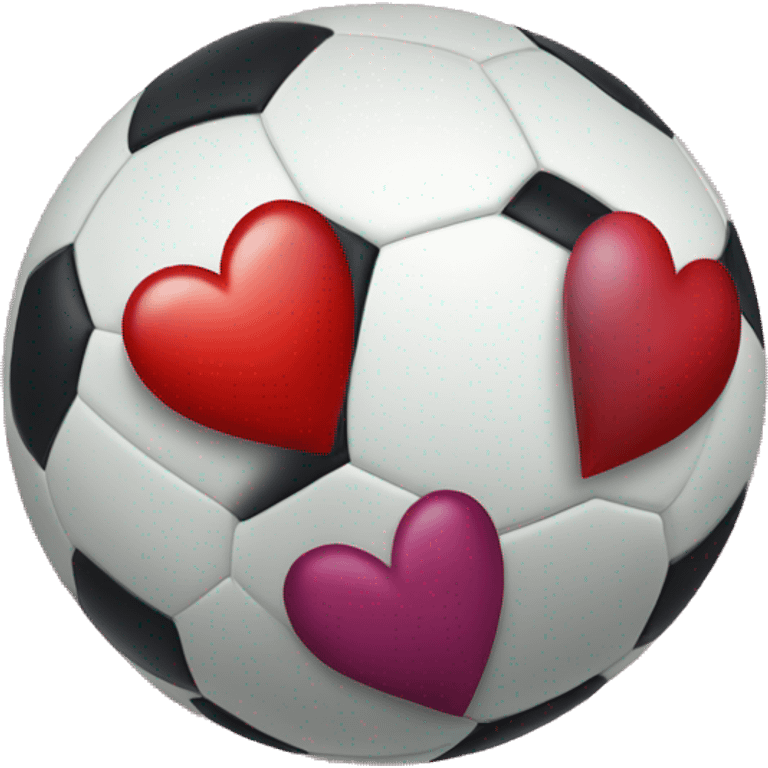 soccer ball with hearts around i emoji