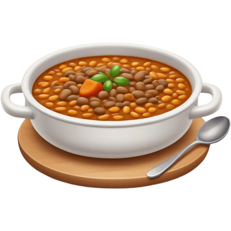 Cinematic Realistic Dal Dish Emoji, featuring a hearty lentil stew with aromatic spices rendered with lifelike textures and warm, comforting lighting. emoji