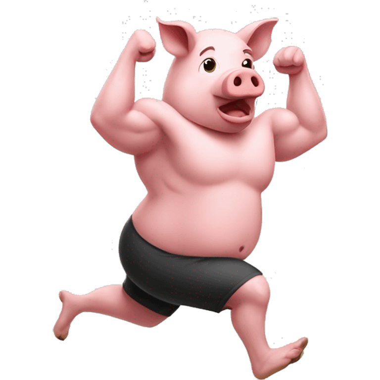 Pig working out emoji