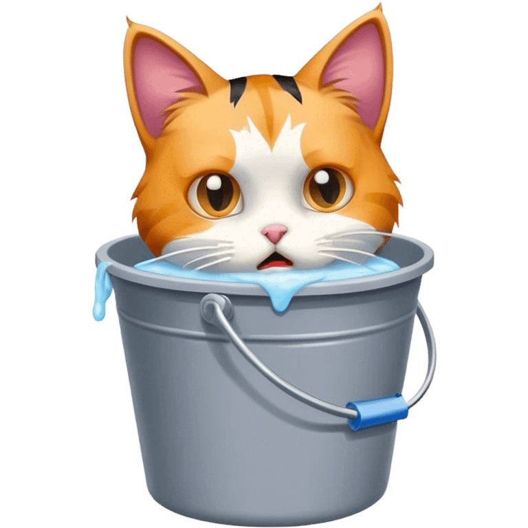 Cat vomitting in bucket emoji