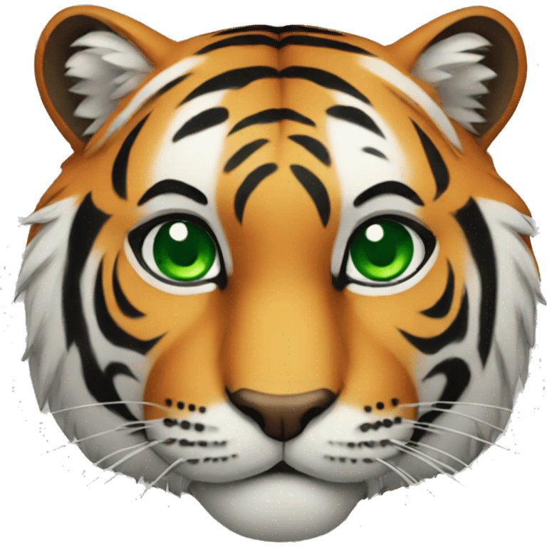 Tiger with green eyes emoji