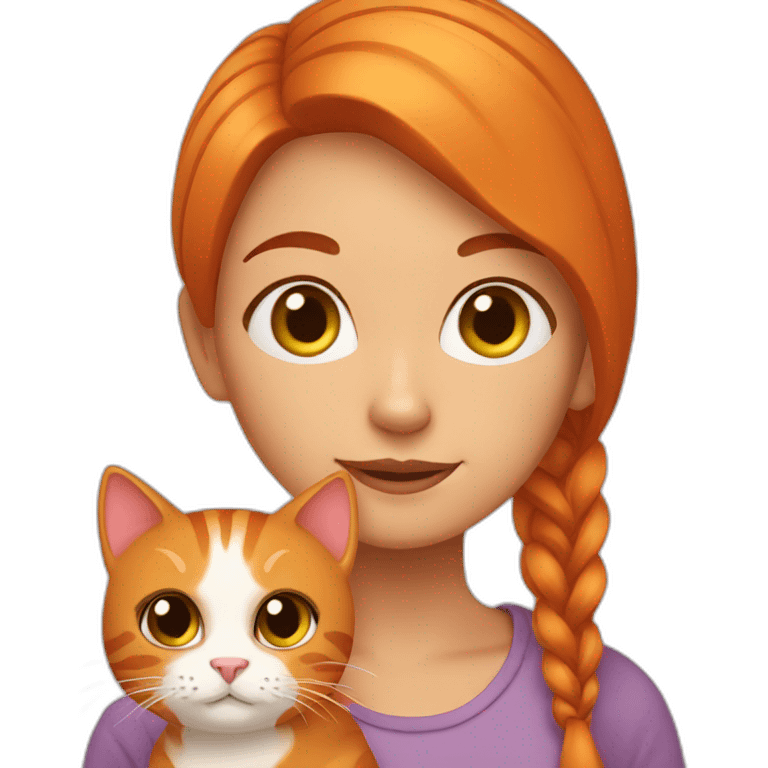 girl with ginger cat emoji