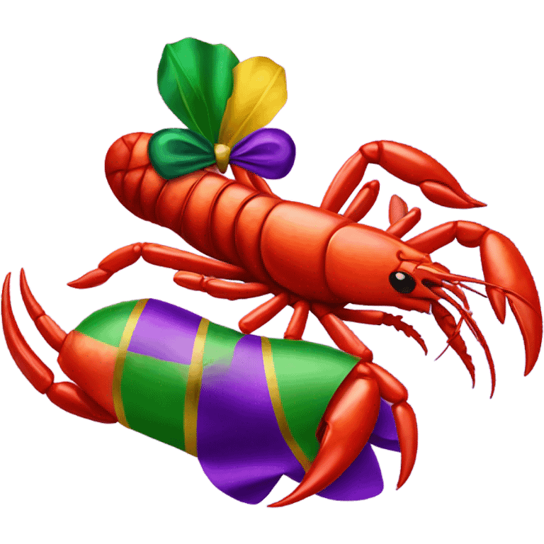 Crawfish celebrating Mardi Gras  emoji