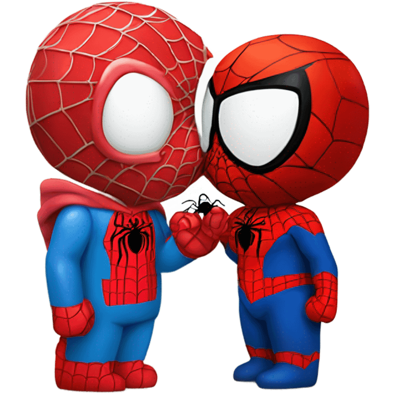 Hello kitty kissing spider man  emoji