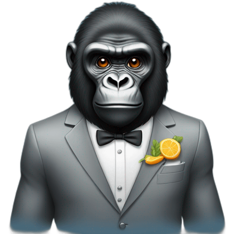 Gorilla wearing dinner jacket emoji