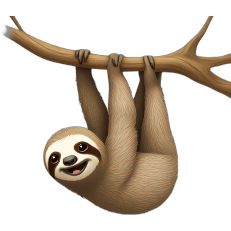 sloth hanging from above emoji