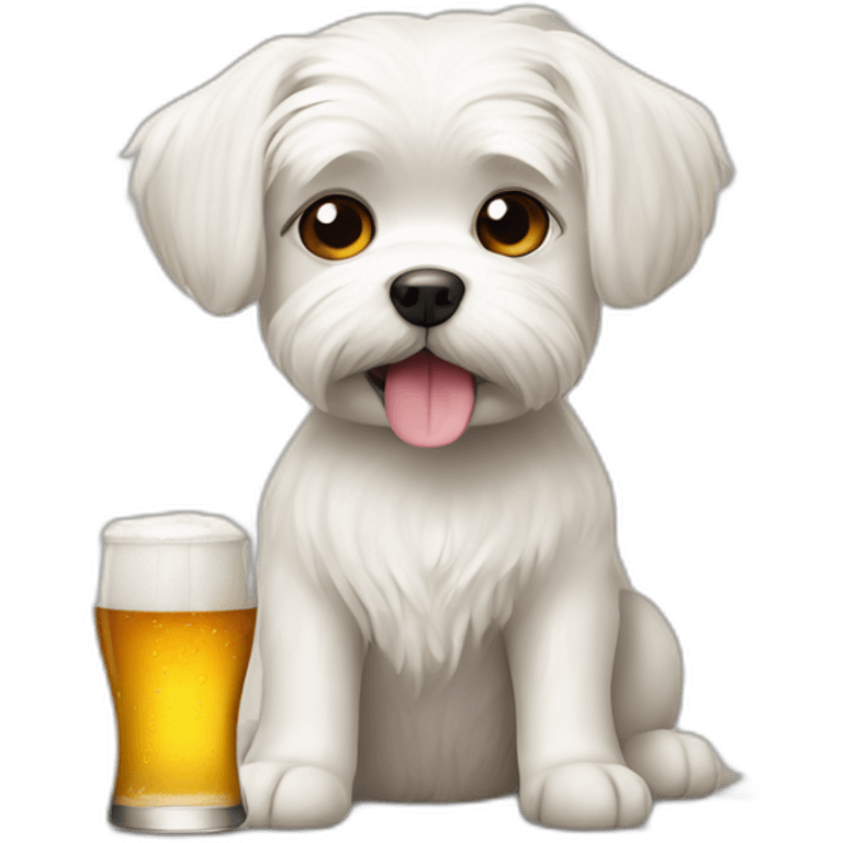 dog-maltese-drinking-beer emoji