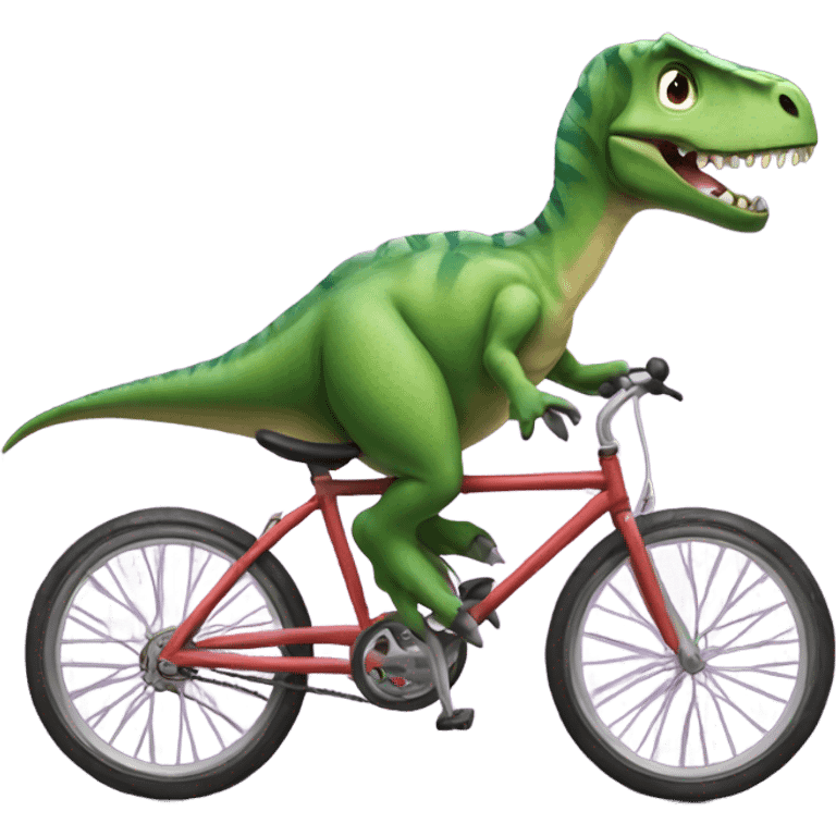 Dinosaur riding bike emoji