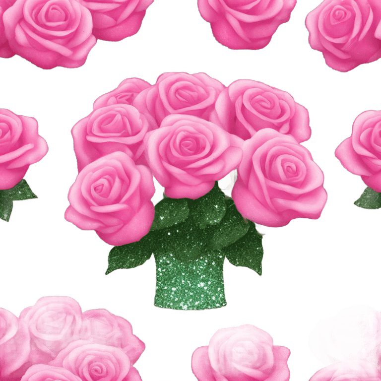 Pink ombre bouquet of roses with glitter  emoji