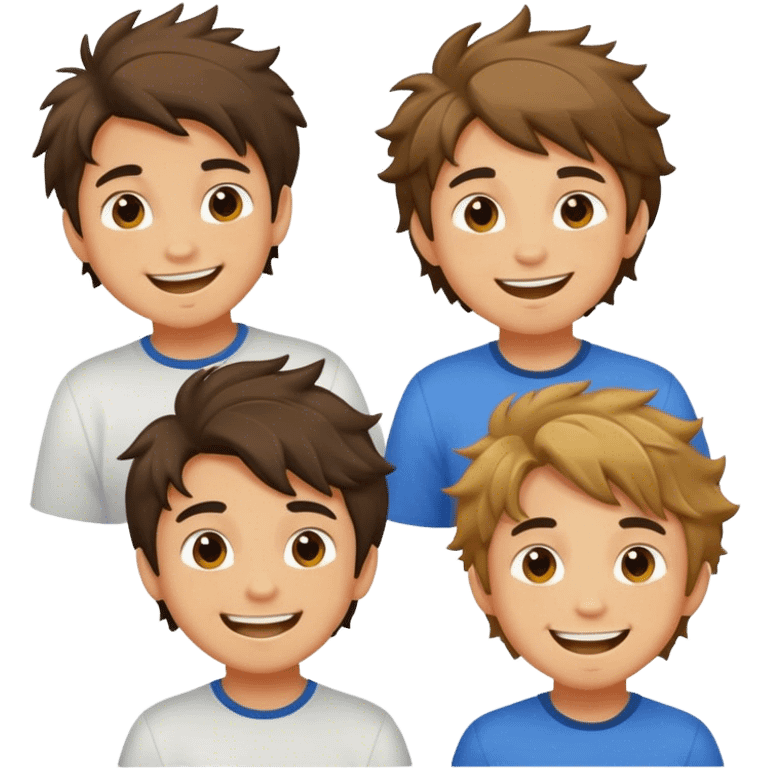 smiling boys with medium skin emoji