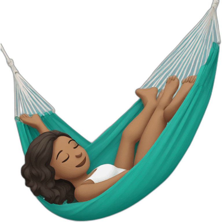 Woman laying in hammock emoji