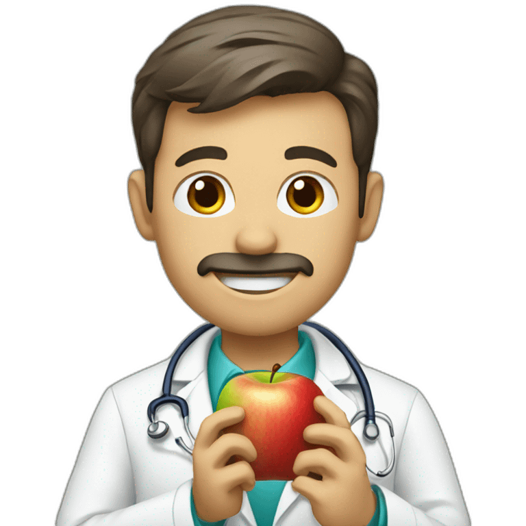 Doctor eating apple  emoji