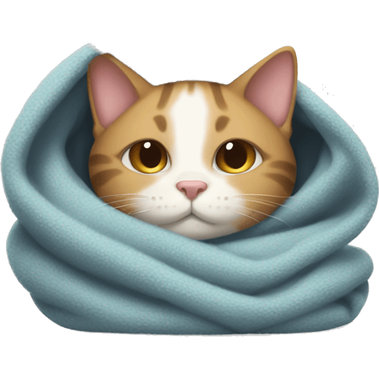 cat curled up in a blanket  emoji