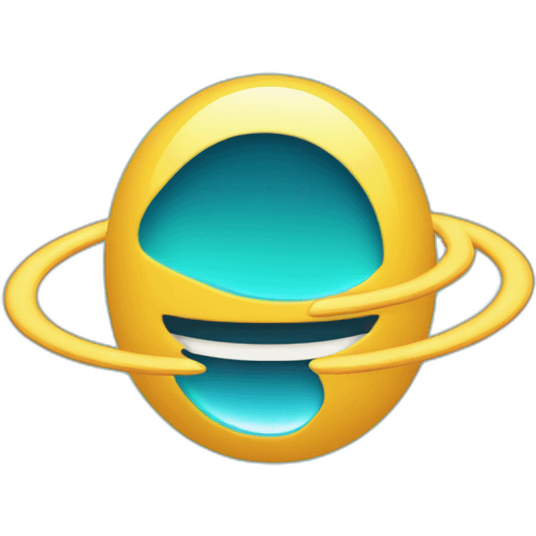 uranus with smiling face and rings around it emoji