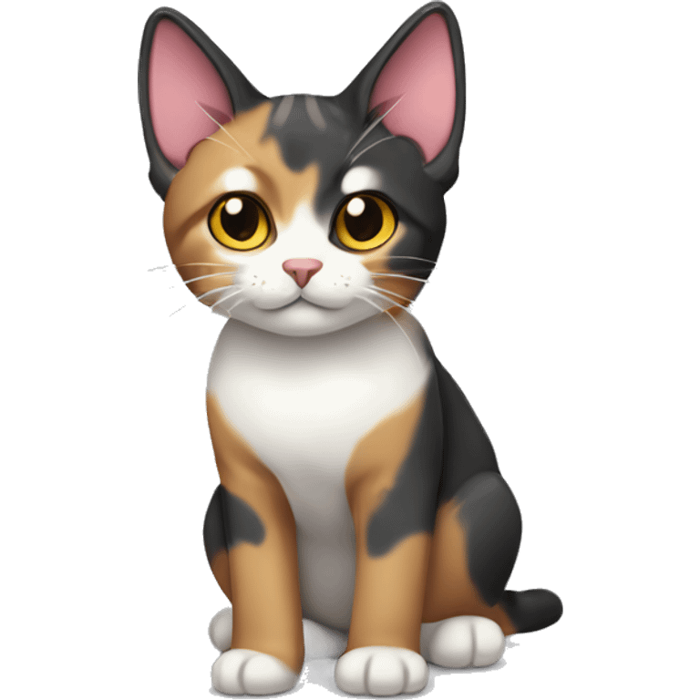 Tricolor fold-eared cat emoji