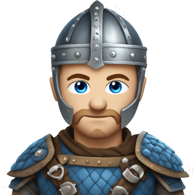 blue eyed man in in Viking armor, mowhawk emoji