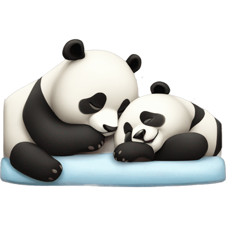 Sleeping panda couple emoji