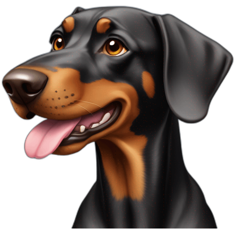 Dobermann playing emoji