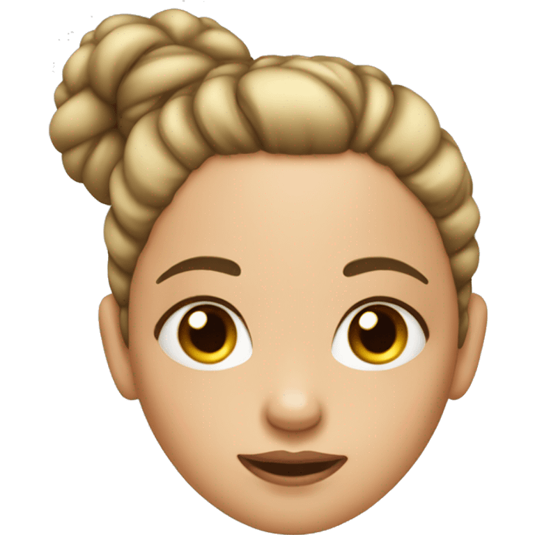 Girl with pimples on face and hair in a bun emoji