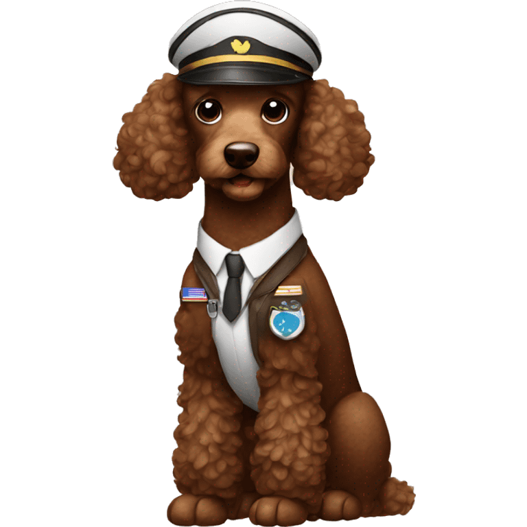 Brown poodle pilot emoji