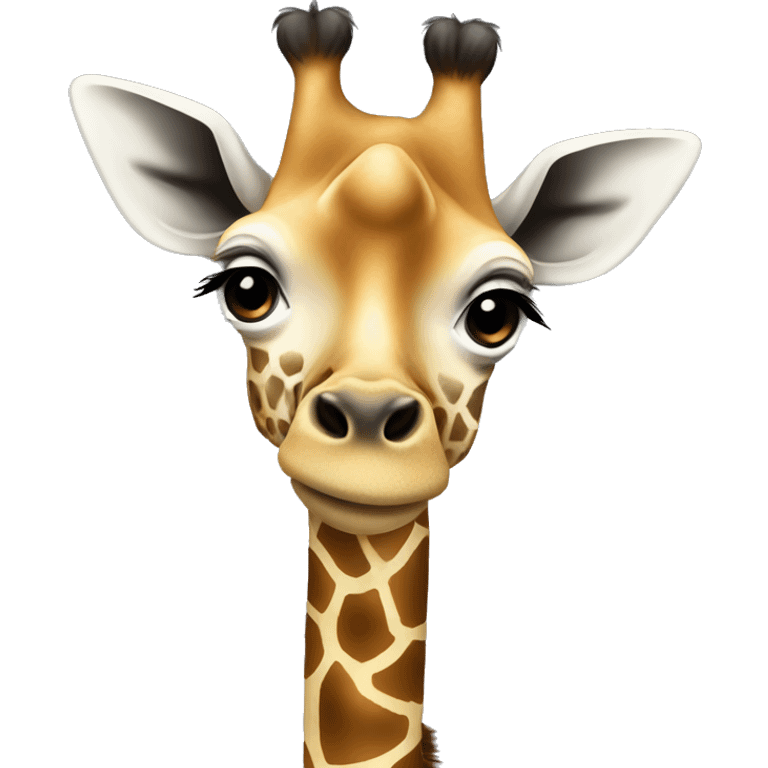 A giraffe with a pacifier at the top emoji