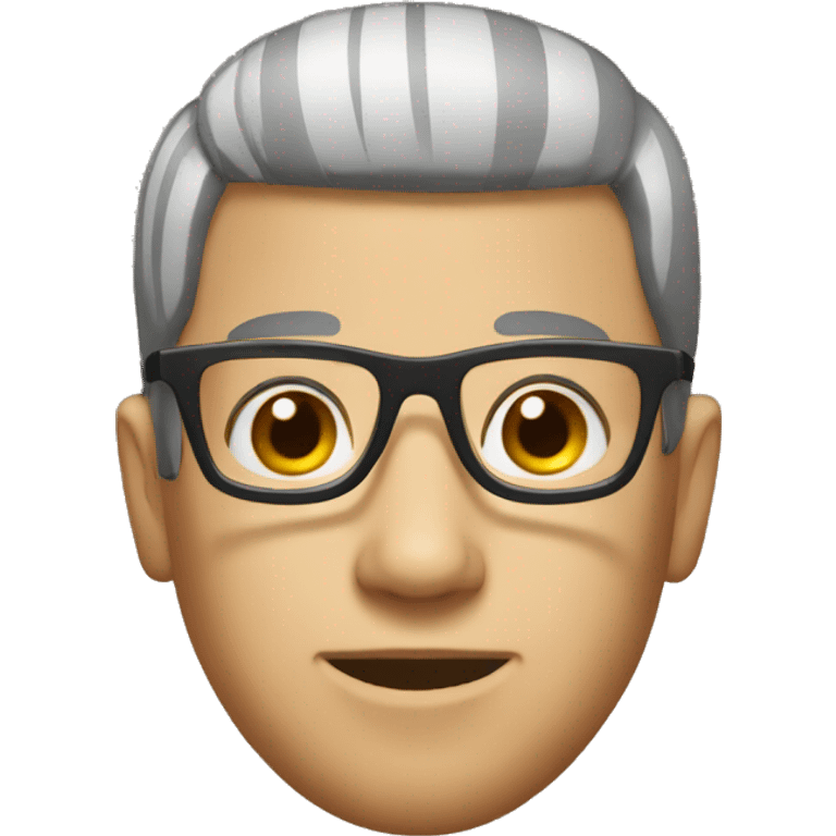 man with bowlcut and glasses emoji