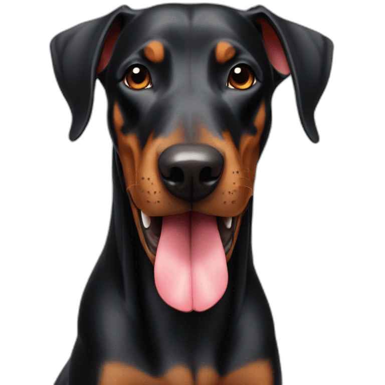 doberman with tongue emoji