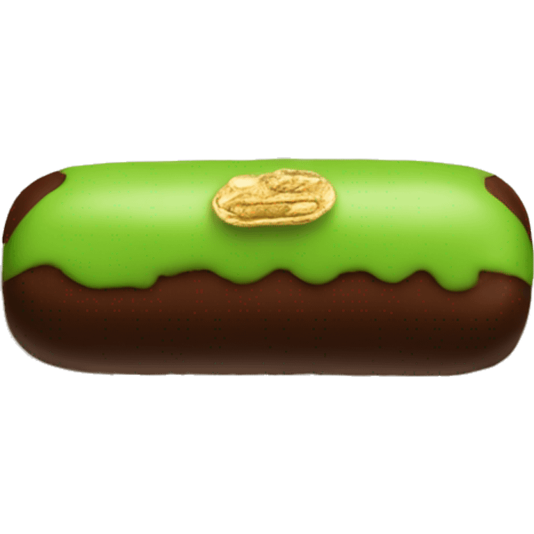 A bar of Dubai chocolate filled with Green pistachio cream emoji