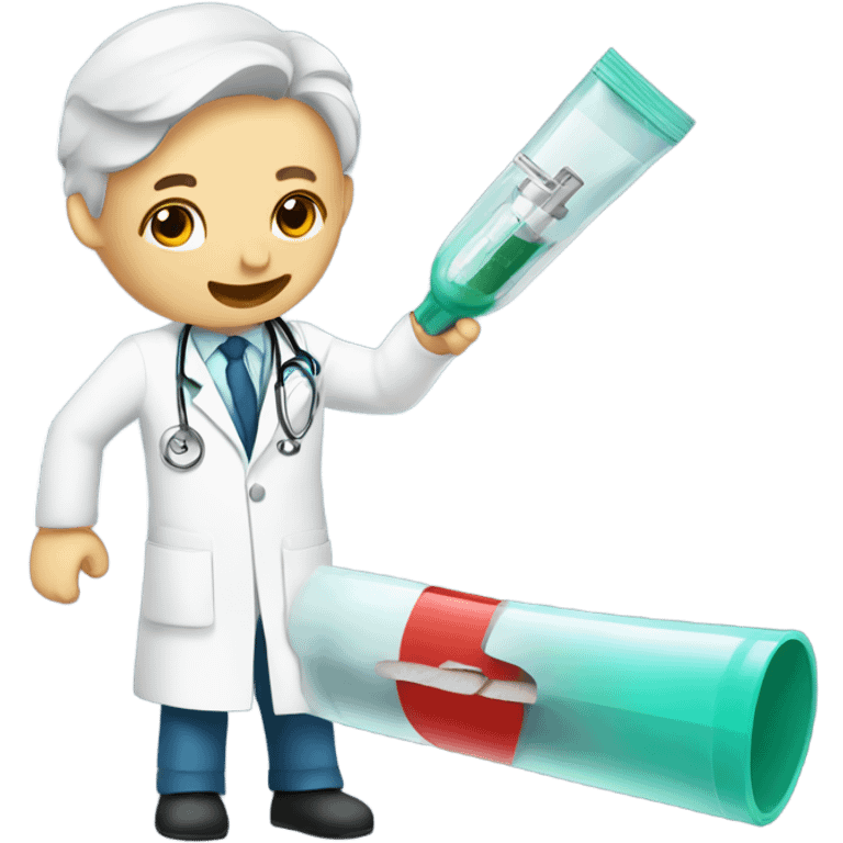 Doctor cutting a tube emoji