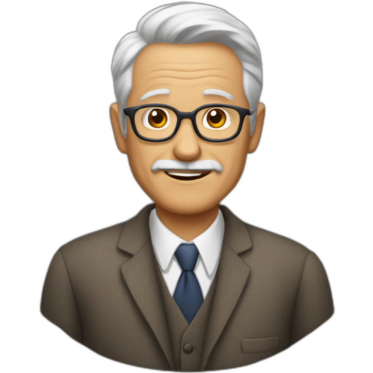 Hombre calvo de 70 años emoji