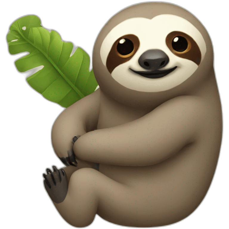 Sloth with caterpillar body emoji