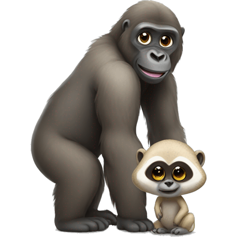 cute gorilla and meerkat emoji