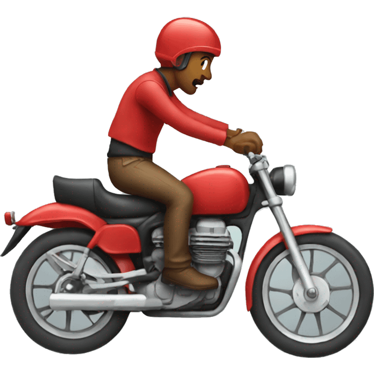 Guy riding a red street bike emoji