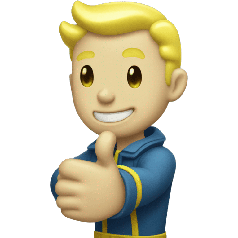 Vault boy ghoul cute thumbs up emoji