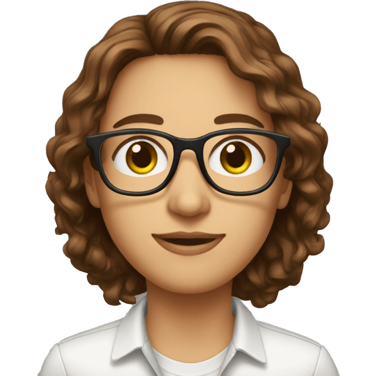 architect green eyes, prescription glasses, brown hair with highlights emoji